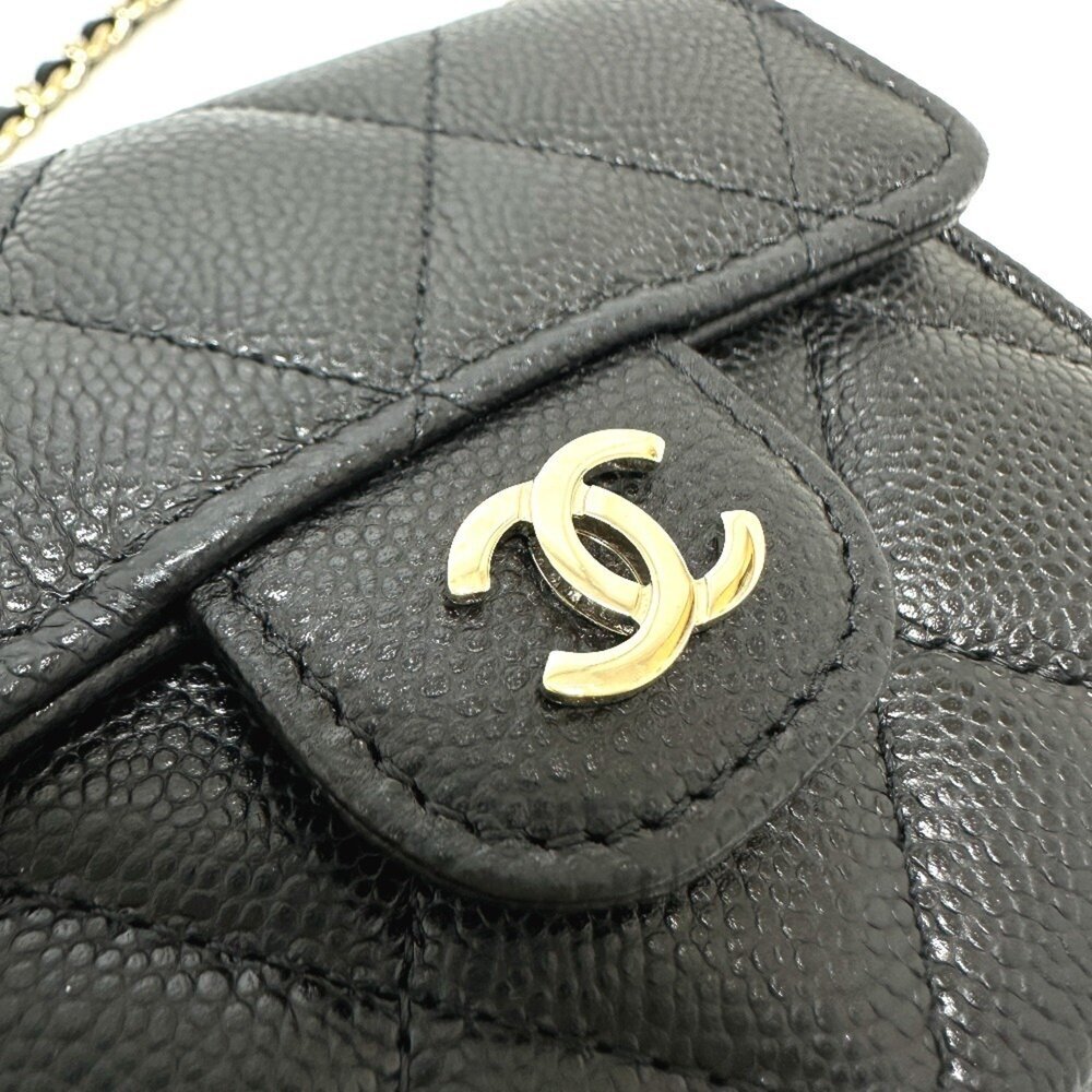 CHANEL Black Caviar Leather Logo Pochette Wallet - Picture 6 of 13
